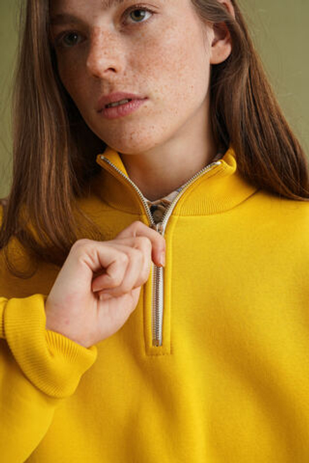 Олимпийка Zoe с начесом, горчица