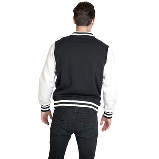 Куртка бомбер черный со светло-серыми рукавами