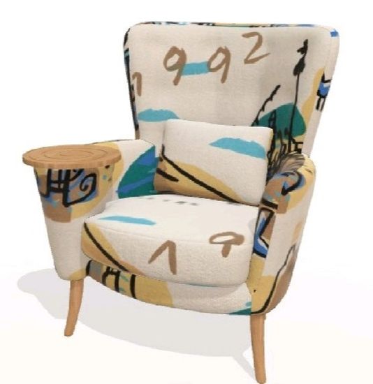 Кресло со столиком Christie, Natural Wood, ткань 1992 S.6