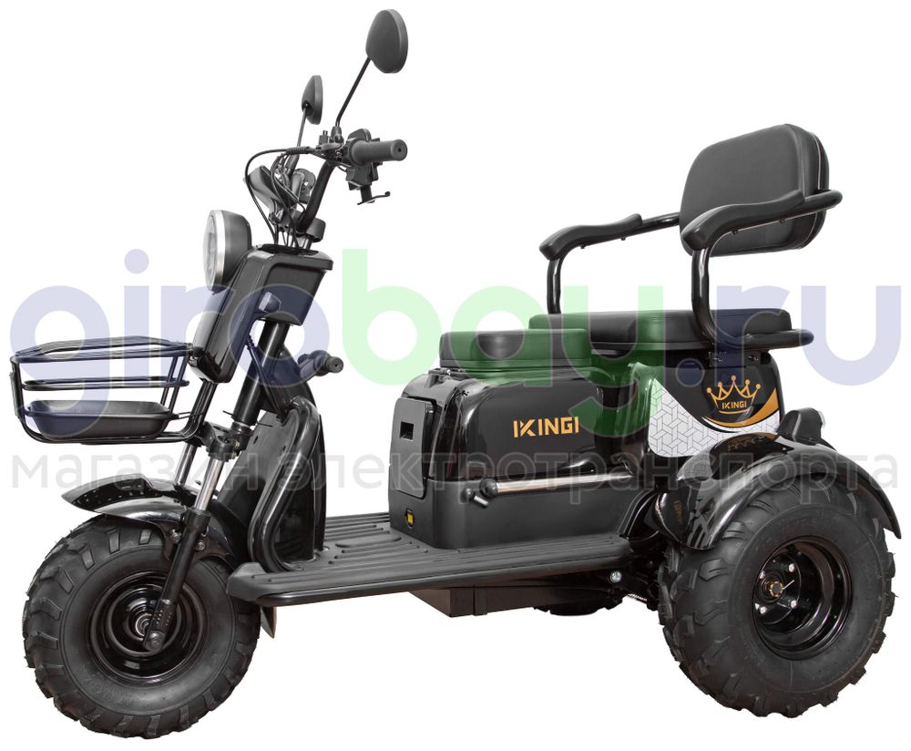 Электротрицикл IKINGI T3 Pro MAX 1000W (60V/30Ah) - Чёрный фото №1