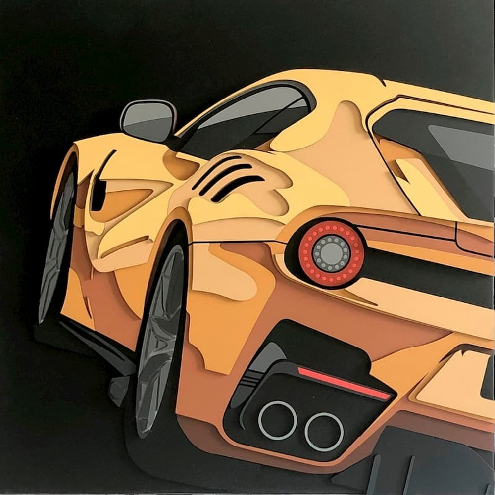 Феррари F12 TDF от Sam Craft - сборная объемная картина из дерева своими руками ferrari F12 TDF