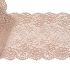 Кружево неэластичное серебристый пион темный 21 см