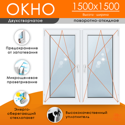 Пластиковое окно  1500 х 1500 ТермА Эко