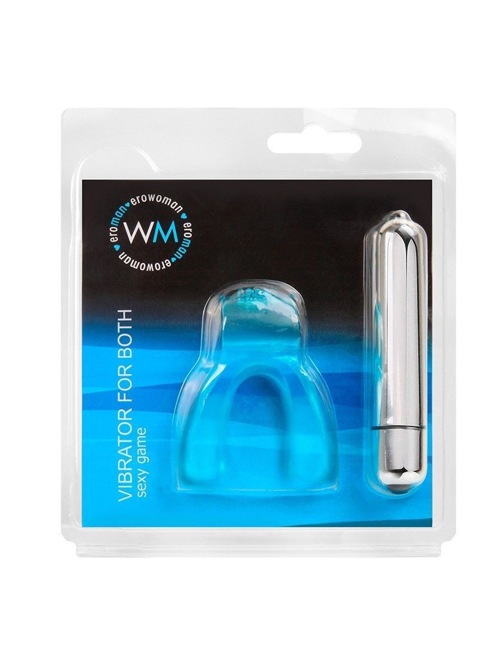 Голубая капа с вибропулей для оральных ласк (Цвет: голубой)