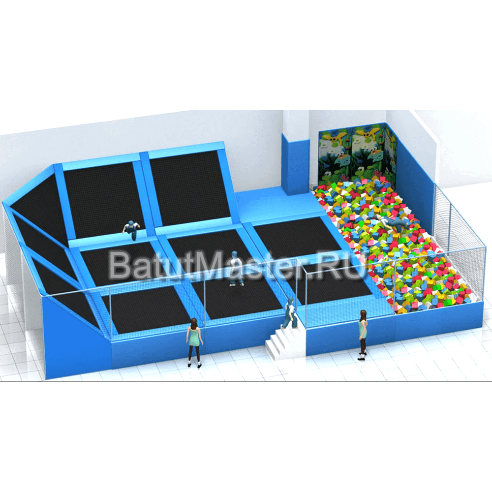 Батутная арена "Голубая лагуна" 14,2x9,3x3 м