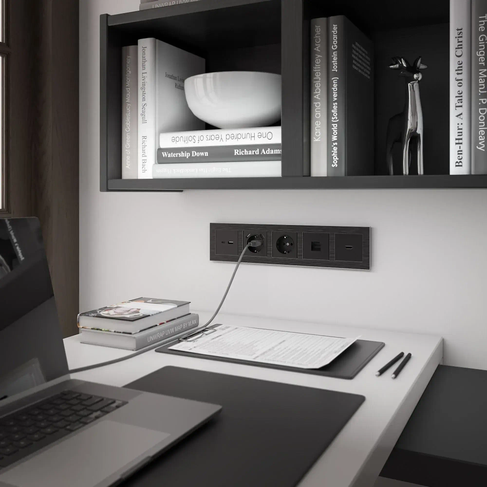 Телефонная розетка RJ-11 (черный матовый) W1182008