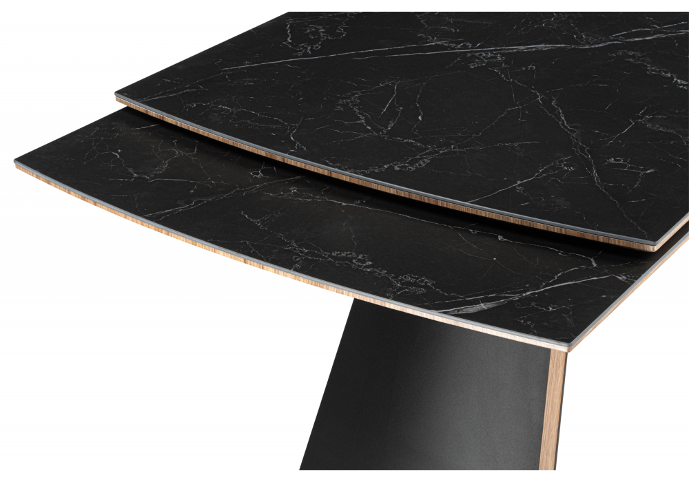 Керамический стол Woodville Симмонс 180(260)x90 shakespeare black, черный