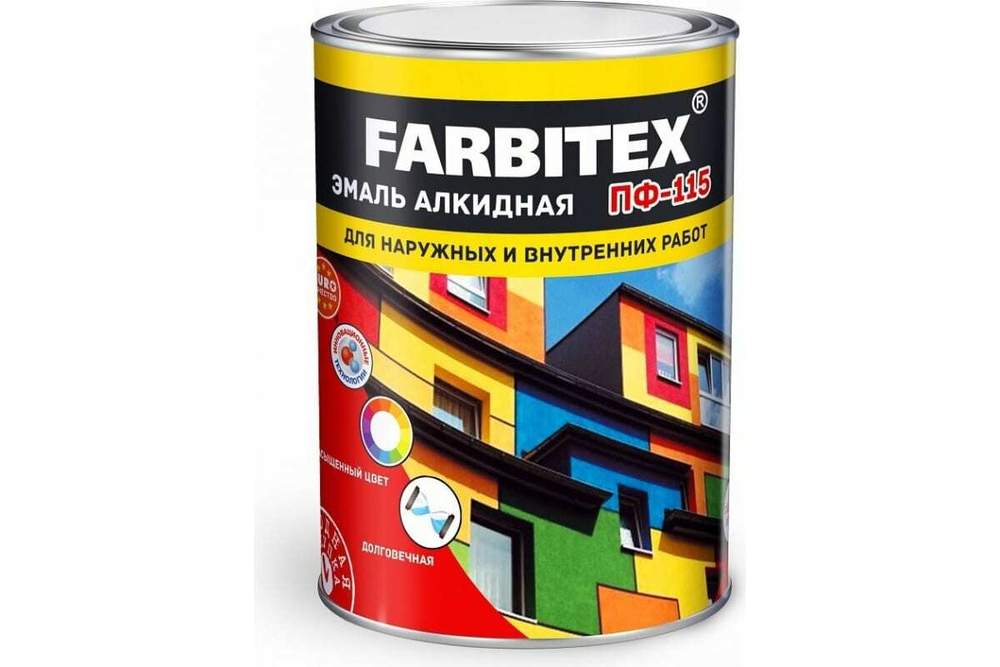 ЭМАЛЬ АЛКИДНАЯ FARBITEX ПФ-115 ЗЕЛЕНЫЙ 2,7КГ