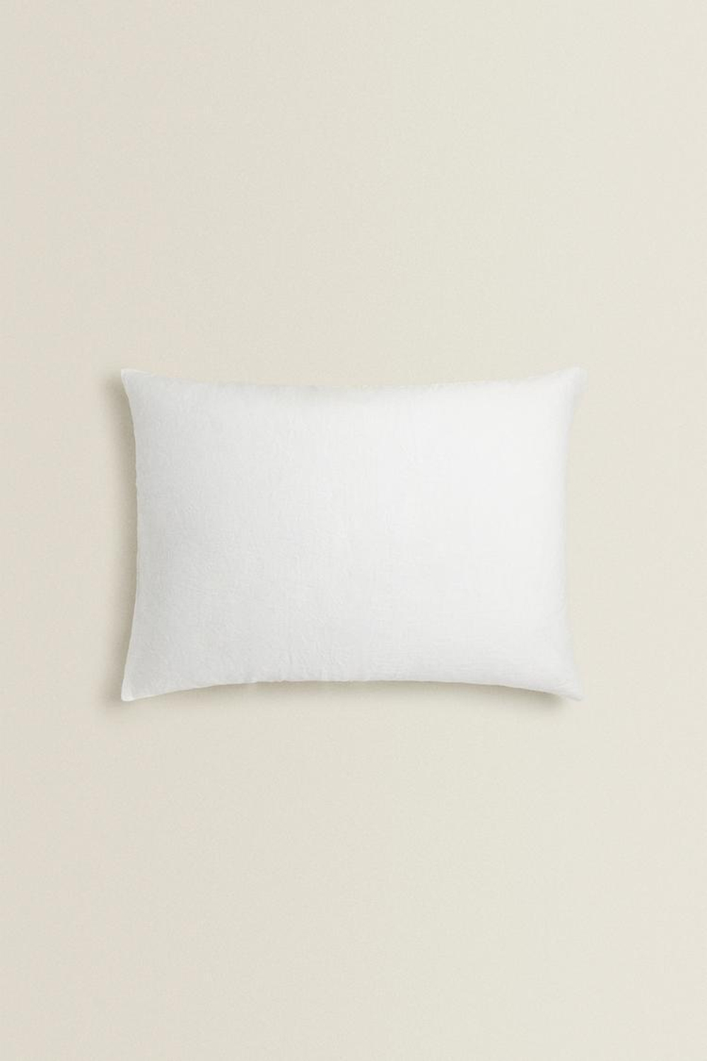 ZARA HOME ОДНОТОННЫЙ ЛЬНЯНОЙ ЧЕХОЛ ДЛЯ ДЕКОРАТИВНОЙ ПОДУШКИ, БЕЛЫЙ