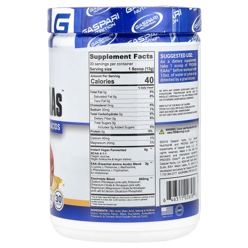 Gaspari Nutrition, Proven EAAs™ с 9 незаменимыми аминокислотами, со вкусом гуавы и нектарина, 390 г (13,75 унции)