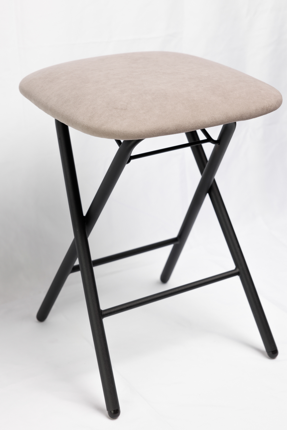 Табурет складной Экстра (черный муар, серый велюр)