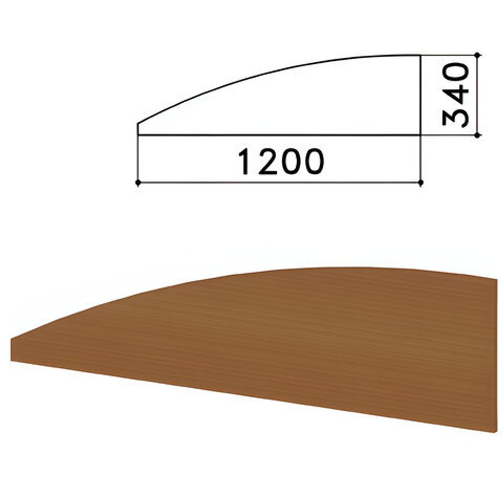 Экран-перегородка "Монолит", 1200х16х340 мм, цвет орех гварнери (КОМПЛЕКТ)