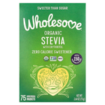 Wholesome Sweeteners, Органическая стевия, смесь подсластителей с нулевой калорийностью, 75 отдельных пакетиков, 75 г (2,65 унции)