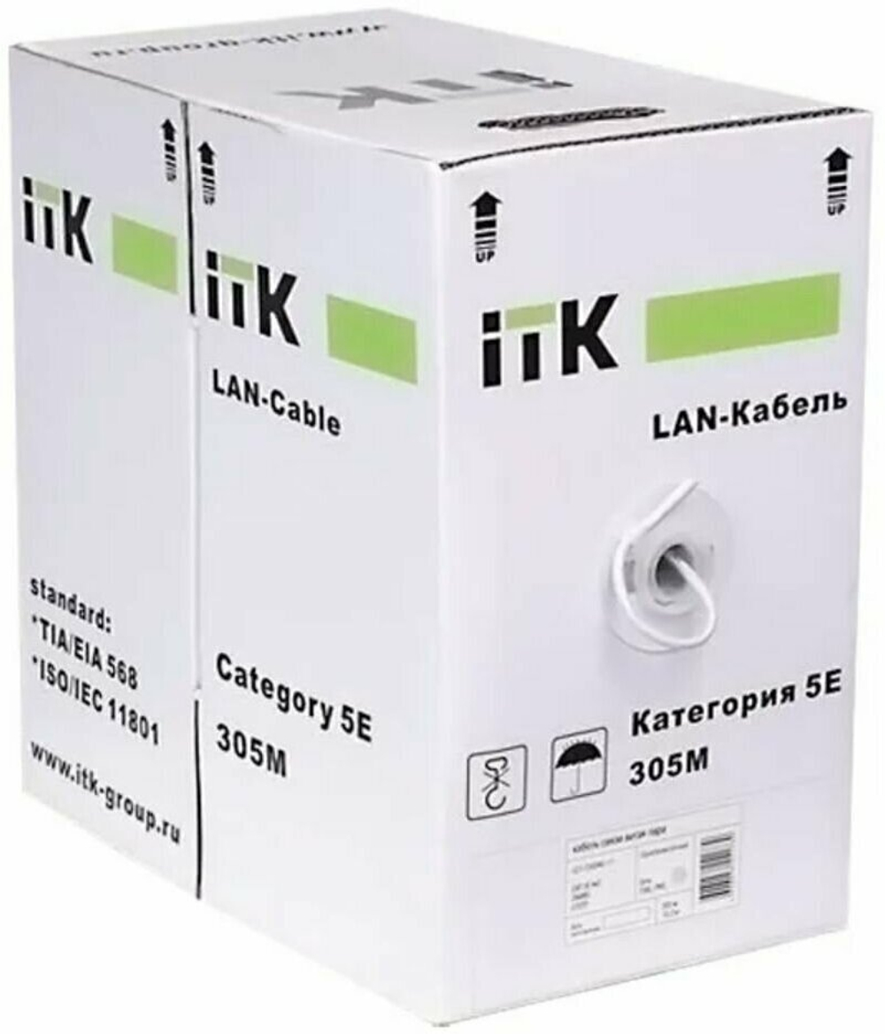 Кабель ITK BC1-C5E02-128-305-G витая пара, экранированный, CAT5e, белый