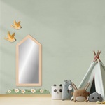 Зеркало-домик Скандик розовое с птичками и цветами