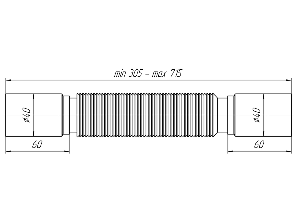 Гофра Ани 40*40 без гайки K404 АНИ пласт