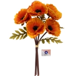 Цветы искусственные «Natur» 30см Маки 5шт оранжевые