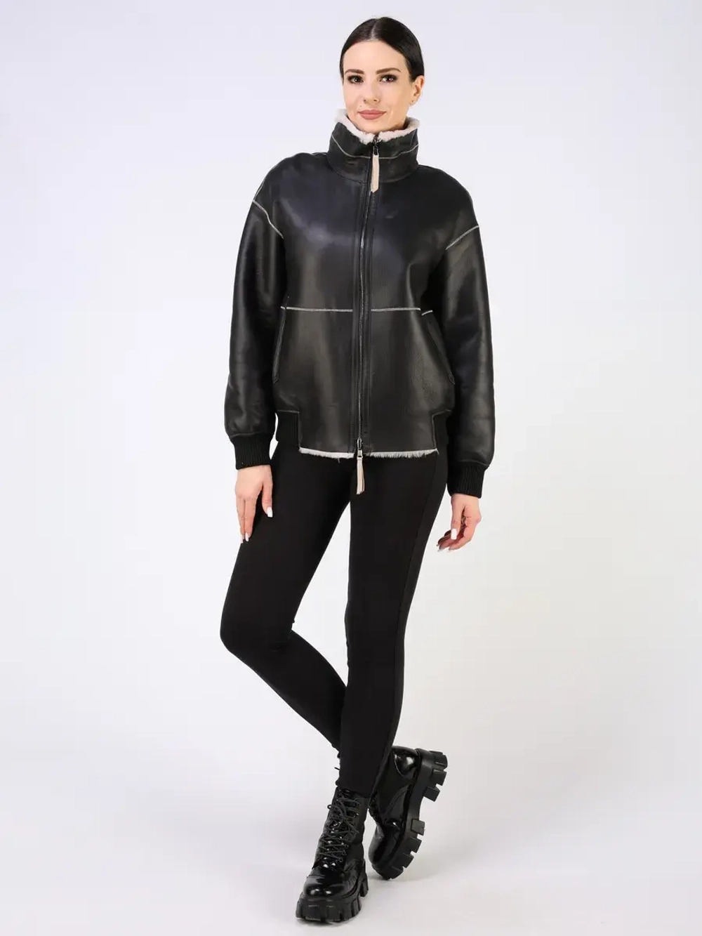 Дубленка зимняя натуральная шуба двусторонняя