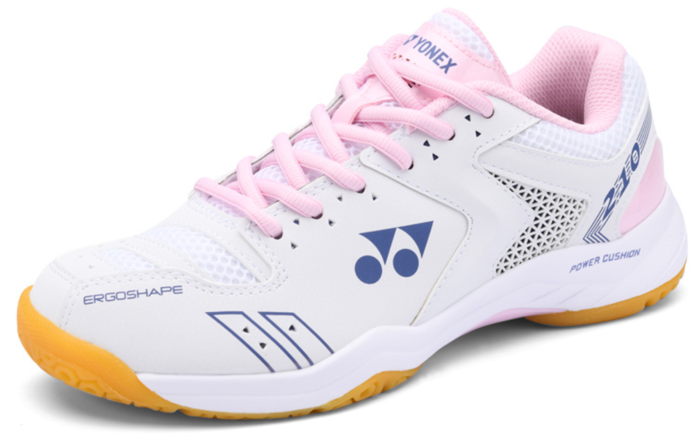 YONEX Power Cushion Comfortable And Breathable Low top Badminton Shoes Women"s White Pastel Pink
