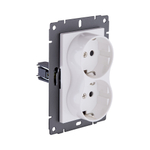 Розетка штепсельная SCHUKO двойная 16A/250 В, белый матовый Kollinger REA-032WM для Aspekt, Eleganz, Reflex