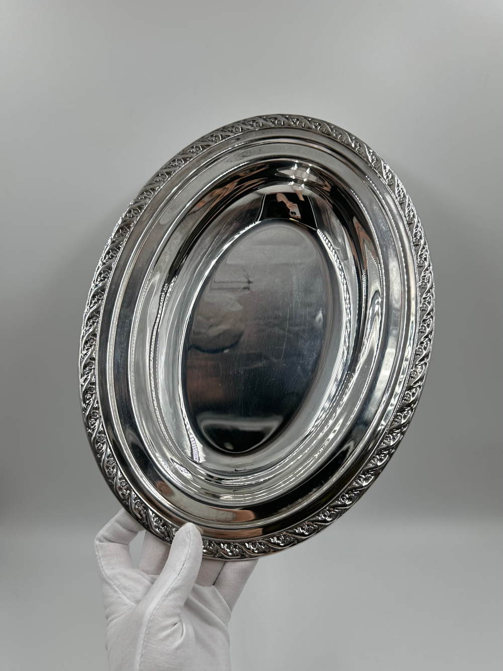 Блюдо посеребренное углубленное