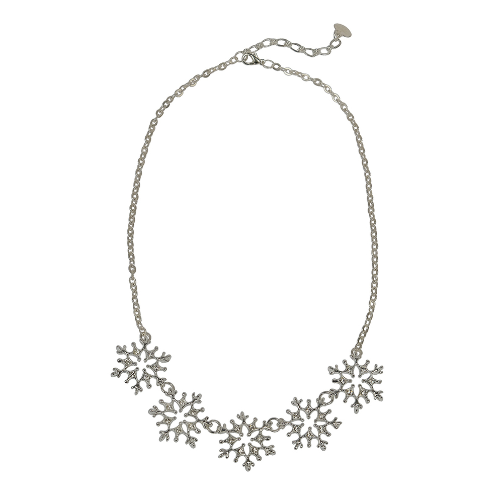 "Лед" колье в родиевом покрытии из коллекции "Полюс Холода" от Jenavi с замком карабин