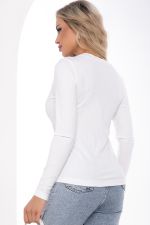 Джемпер с V-образным вырезом (белый) Б8273 LT Collection
