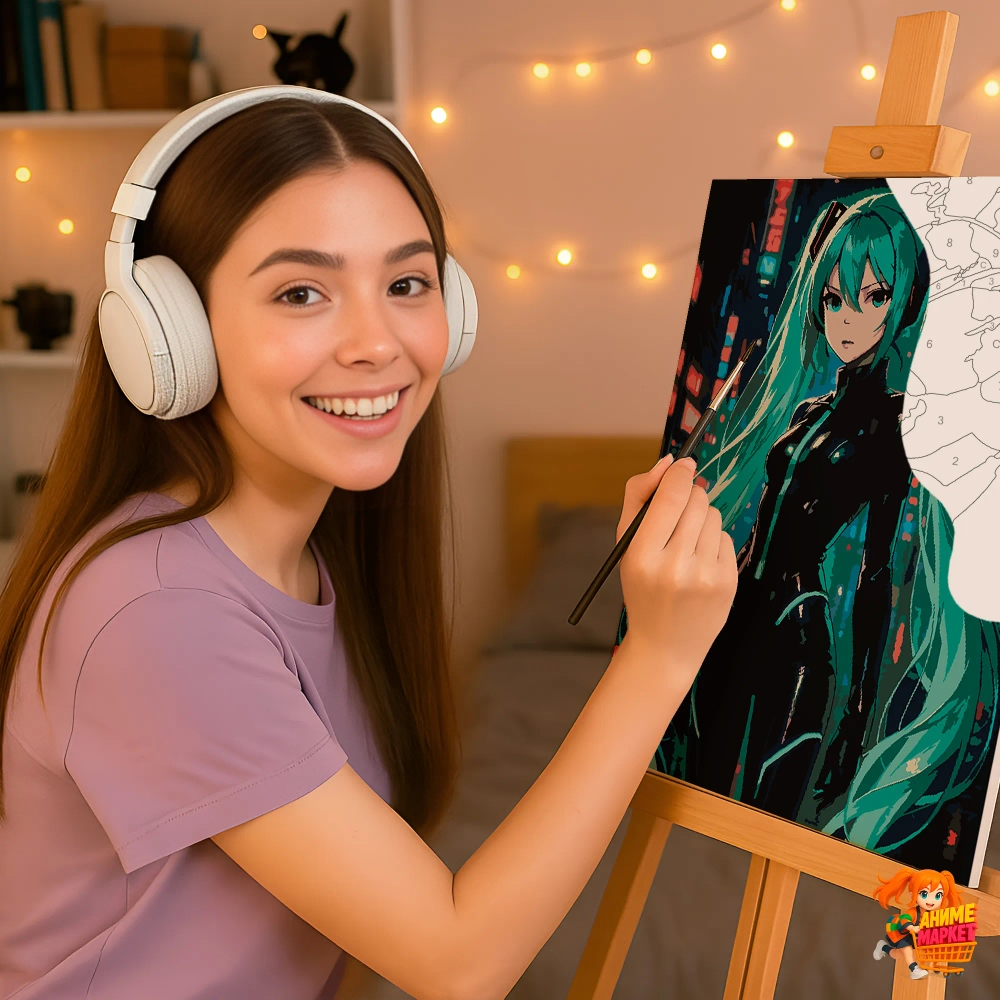 Картина по номерам Hatsune Miku Хацунэ Мику