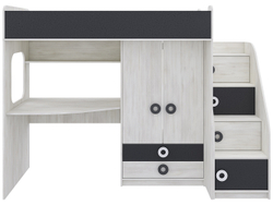 Кровать Адель,1720х1832х850 Свет.дерево/Графит