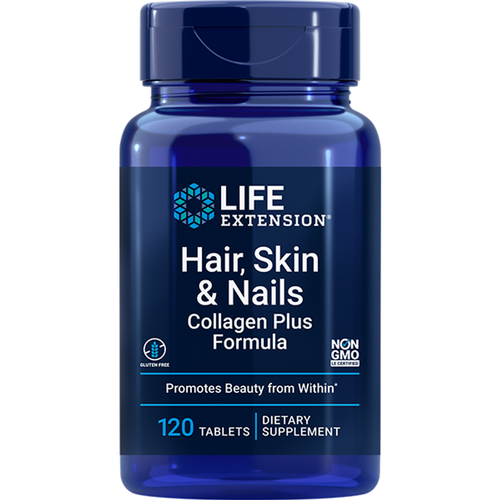 Hair, Skin & Nails Collagen Plus Formula 120 таблеток Life Extension