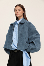 Бомбер из замши