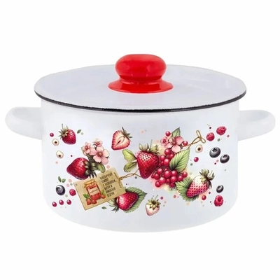 Кастрюля эмал цил Ягодки 1,5л ТМ Appetite