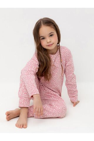 пижама  для девочки  К 1561/розовый зефир,цветочный узор