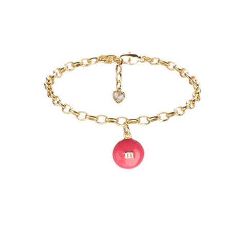 Латунный Браслет с подвеской M&M, gold