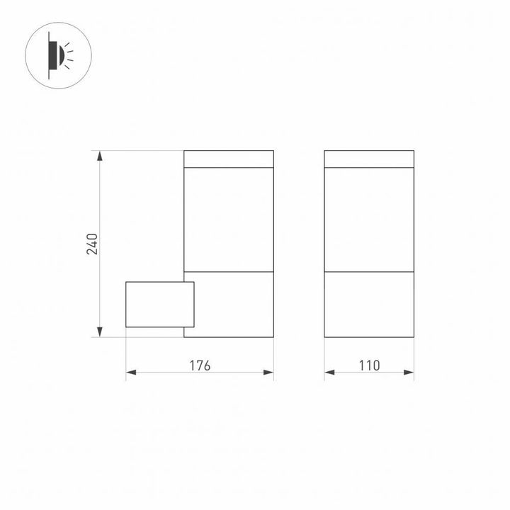 Уличный настенный светодиодный светильник Arlight LGD-Stem-Wall-10W Warm3000 029985