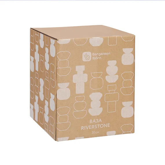 Ваза riverstone, 20 см, жемчужно-серая