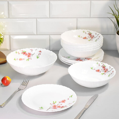 Столовый набор 13 предметов "Флора", стеклокерамика, Jewel 6933