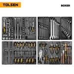 TOLSEN (TT85415-157) Набор инструментов 157 предметов, "BOXER", для тележки, 12 ложементов
