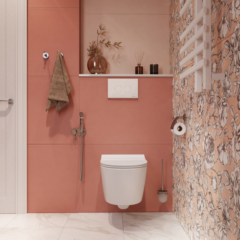 Кнопка смыва для унитаза STWORKI Хельсинки 500470 пластик, цвет глянцевый белый