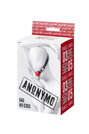 Резиновый кляп для БДСМ игр Anonymo GAG №0305 (красный/черный)