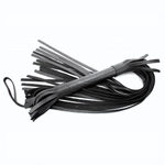 Чёрная плетка из натуральной кожи - 60 см. (Цвет: черный)