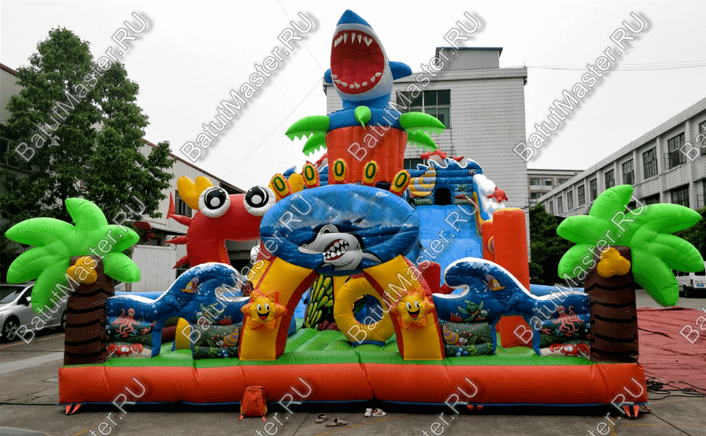 Коммерческий надувной батут "На морском дне" 16*8*8 м