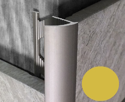 Алюминиевый С-образный профиль для наружных углов золото RJ