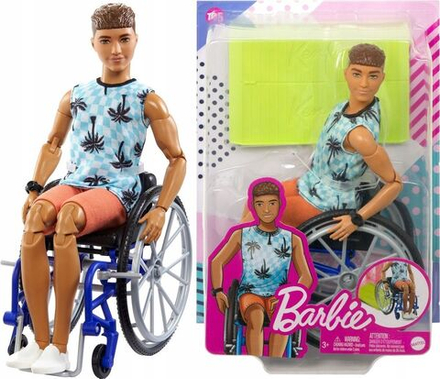 Кукла Barbie Mattel Fashonistas Барби Кен в инвалидной коляске HJT59