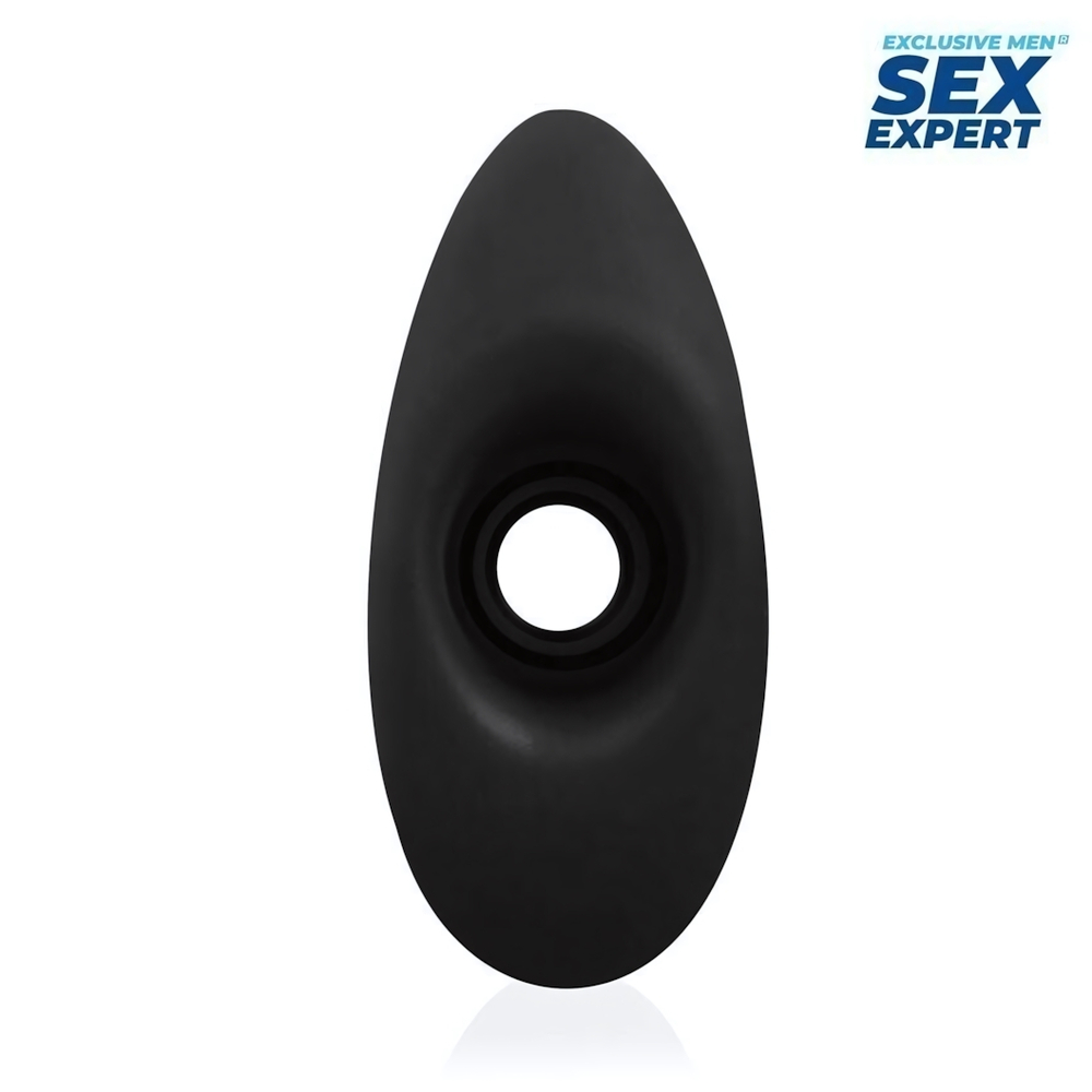 Черный рельефный анальный стимулятор-тоннель - 14 см. (Цвет: черный)
