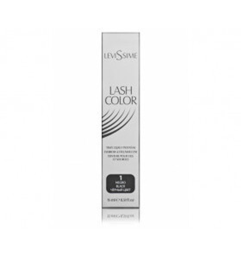 №1 Черная Краска для бровей и ресниц Lash Color 15 мл. LeviSsime