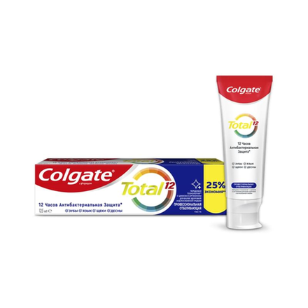 БОНУС Зубная паста Colgate Total 12 Отбеливающая 125 мл