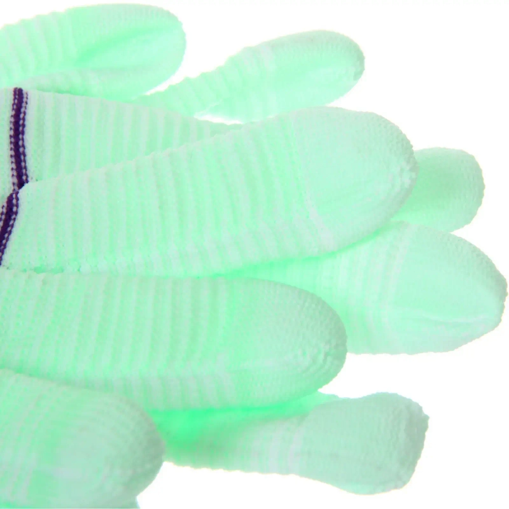 Перчатки нейлоновые «Неон» с ПВХ покрытием облив пальцев, мятные 8 р-р ДоброСад
