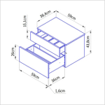 Комод белый Оланд без ручек 2 ящика для вещей и одежды с органайзерами для ящиков