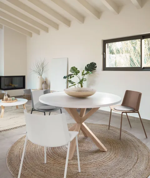 Стол Argo Ø120 см, столешница белый меламин, светлые ножки